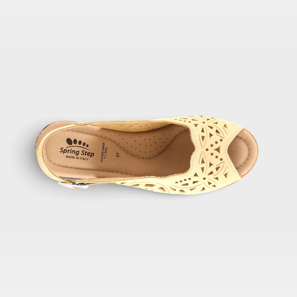 Spring Step Orella Light Yellow Nubuck Sandal