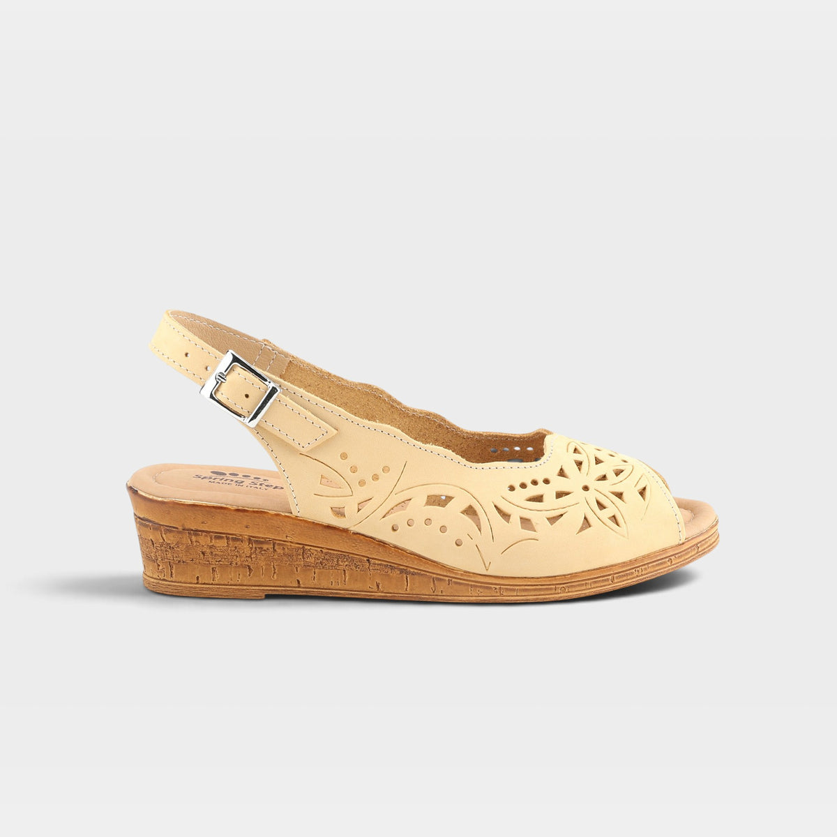 Spring Step Orella Light Yellow Nubuck Sandal