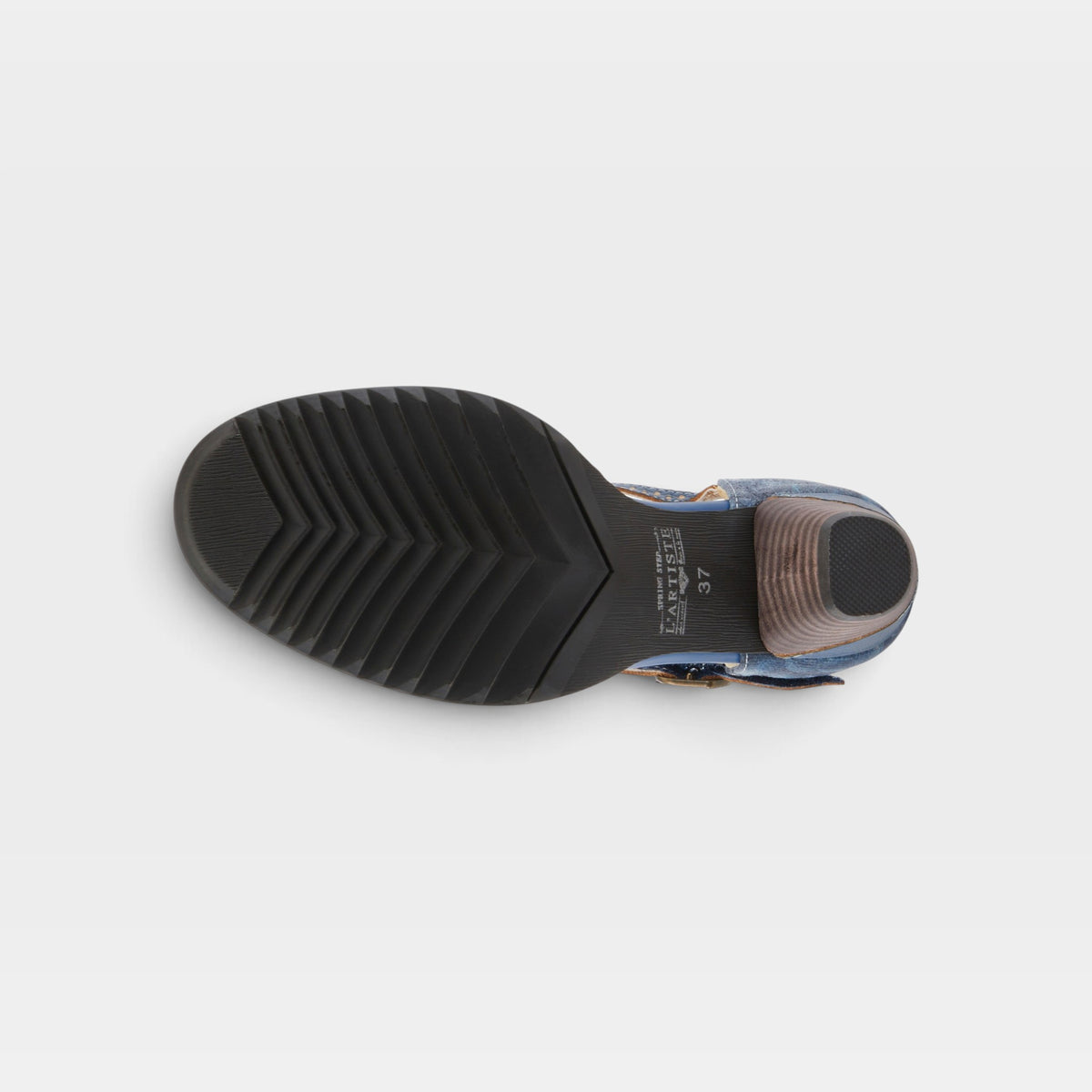 L'Artiste Parchelle Mary Jane shoes in Navy Multi, outsole view