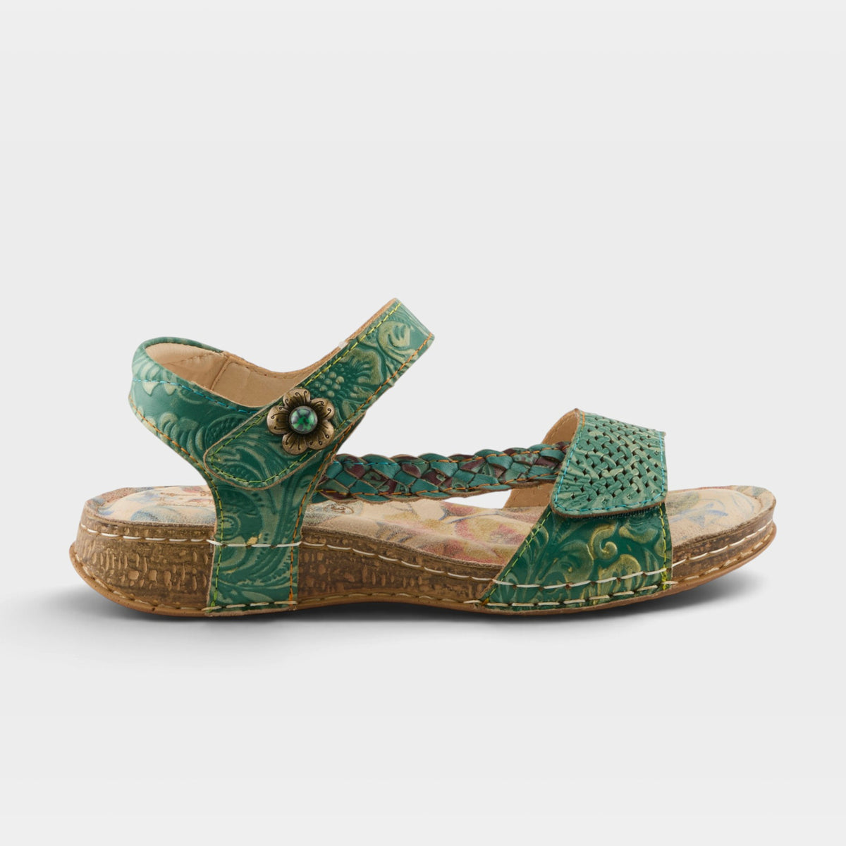 L'Artiste Popular sandal in Green Multi, hero view