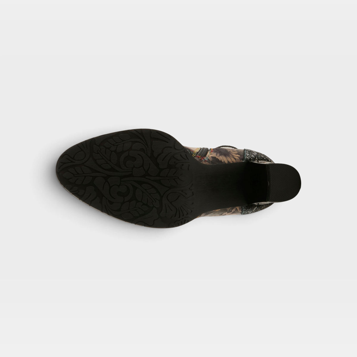 L'Artiste Razzy boots in Black Multi, outsole view