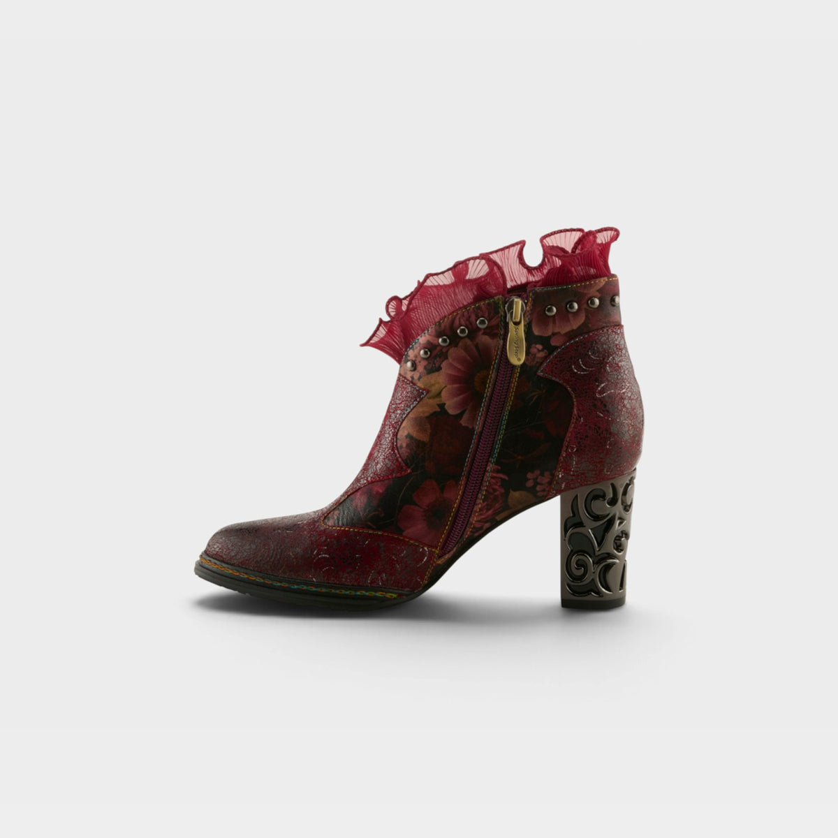 L'Artiste Razzy boots in Bordeaux Multi, side view