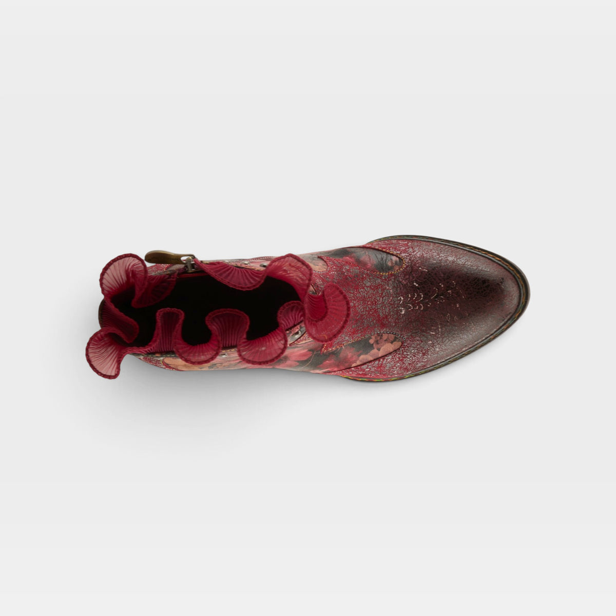 L'Artiste Razzy boots in Bordeaux Multi, top view