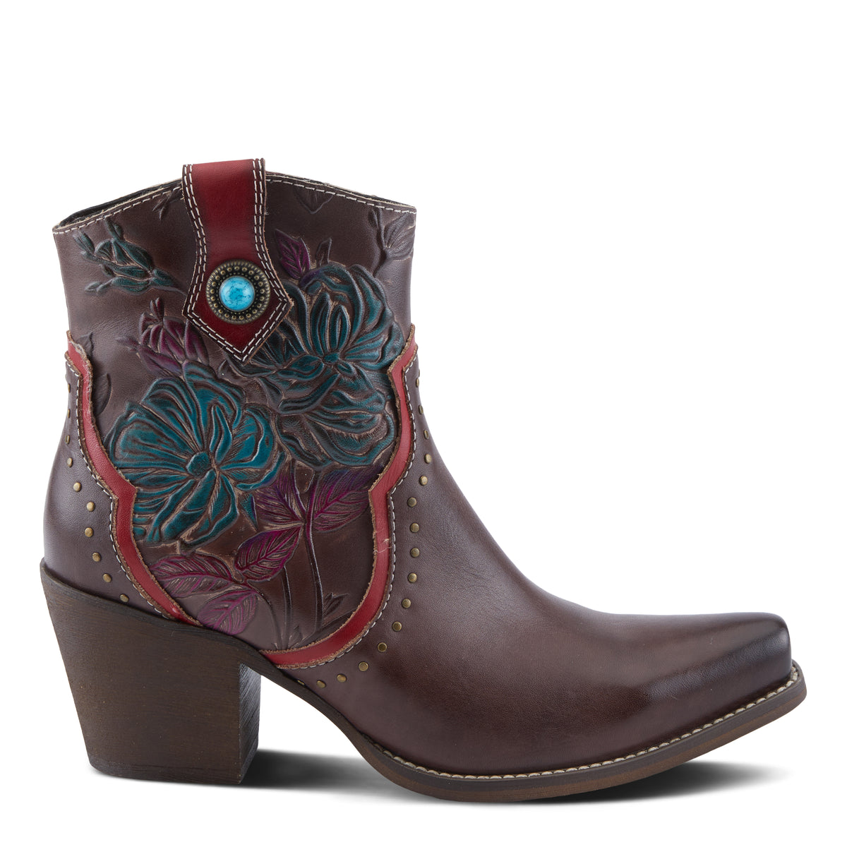 L'Artiste L'ARTISTE REBAMAC BOOTS boot in chocolate brown with handcrafted leather design