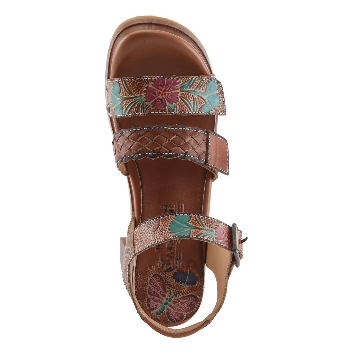 L'Artiste L'ARTISTE RETROPEL SANDALS sandal in brown multi with handcrafted leather design