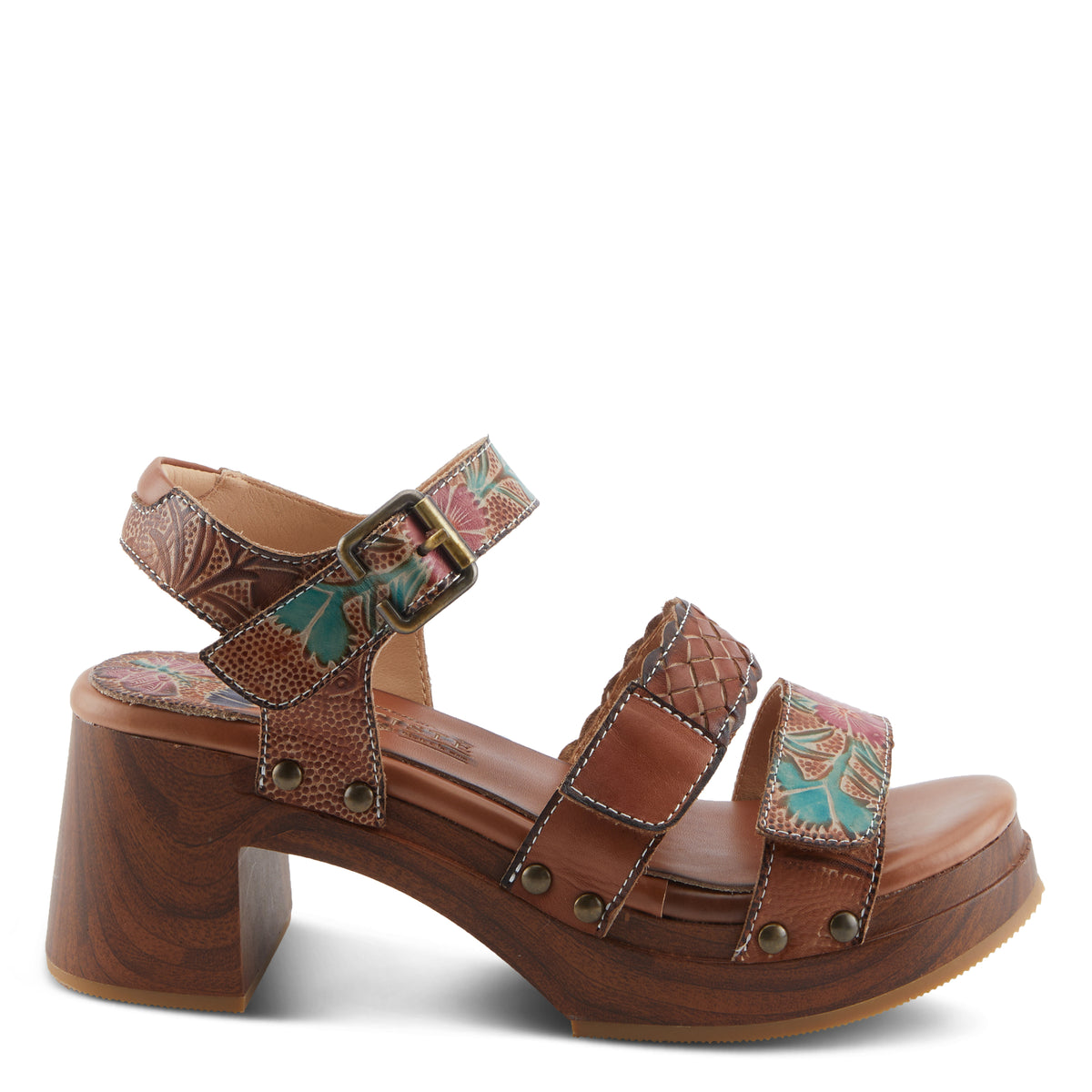 L'Artiste L'ARTISTE RETROPEL SANDALS sandal in brown multi with handcrafted leather design