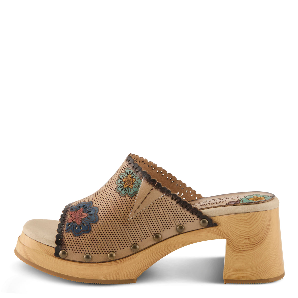 L'Artiste L'ARTISTE RETROSTAR SANDALS sandal in beige multi with handcrafted leather design