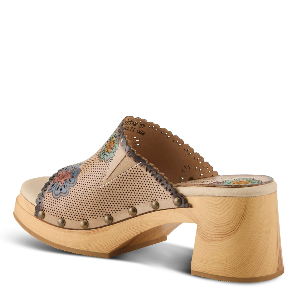 L'Artiste L'ARTISTE RETROSTAR SANDALS sandal in beige multi with handcrafted leather design