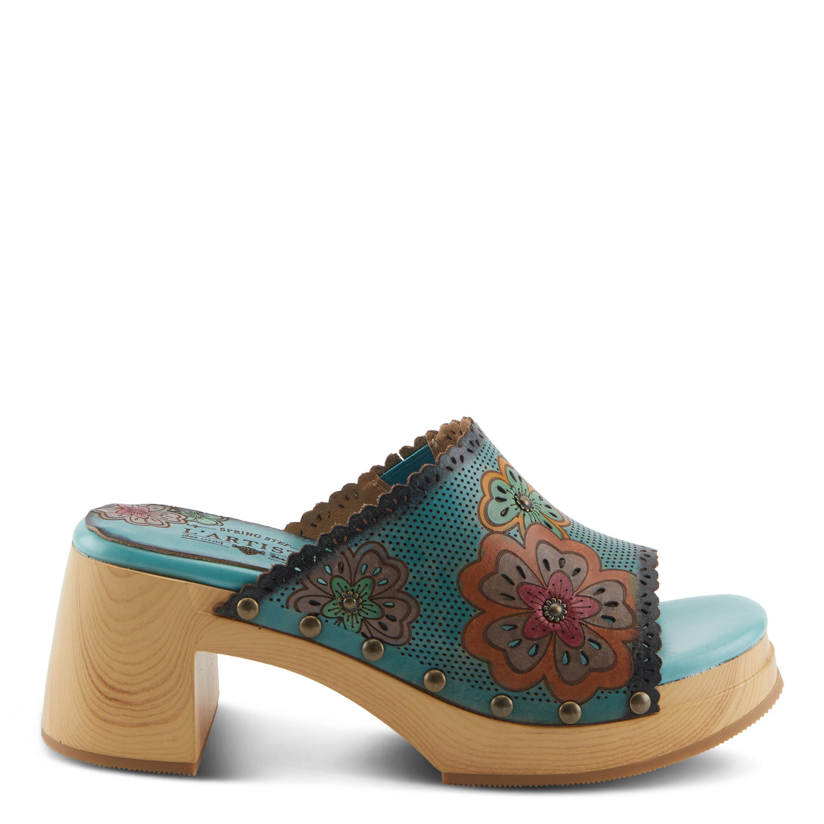 L'Artiste L'ARTISTE RETROSTAR SANDALS sandal in sky blue multi with handcrafted leather design
