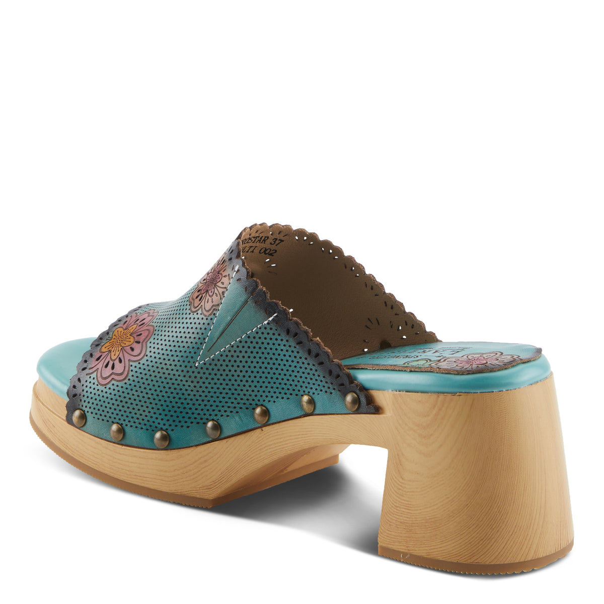L'Artiste L'ARTISTE RETROSTAR SANDALS sandal in sky blue multi with handcrafted leather design