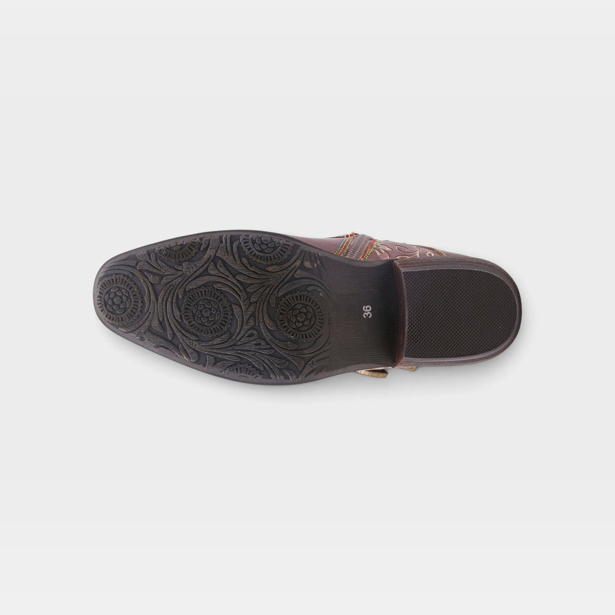 L'Artiste Rodeha boots in Brown, outsole view