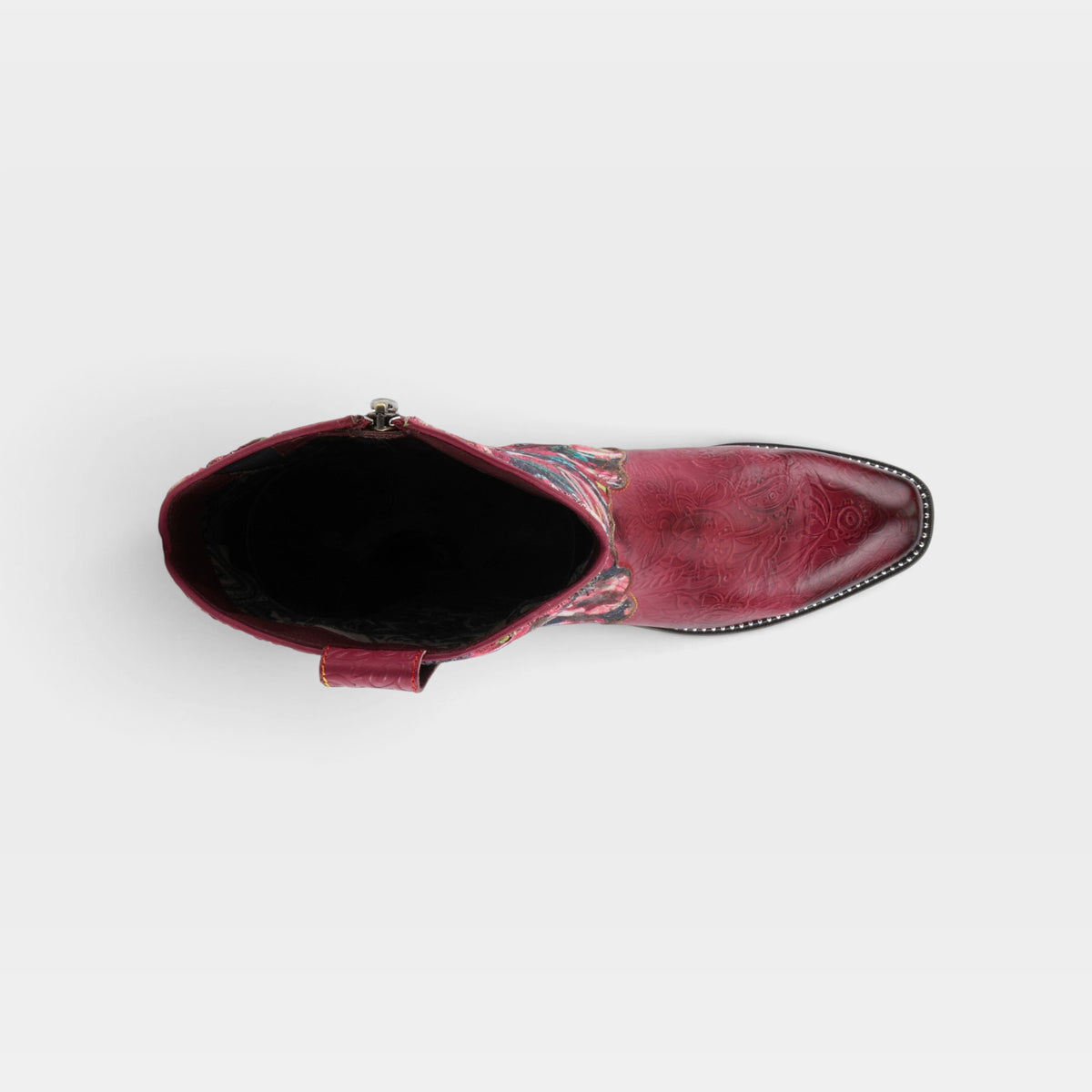 L'Artiste Rodeoqueen-Viv boots in Red Multi, top view