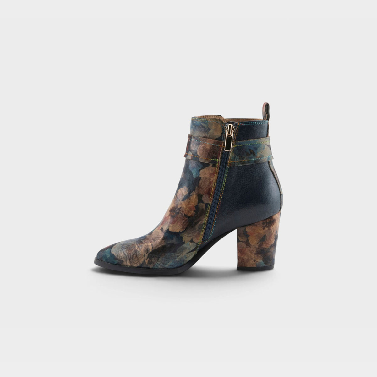 L'Artiste Rosa boots in Navy Multi, side view