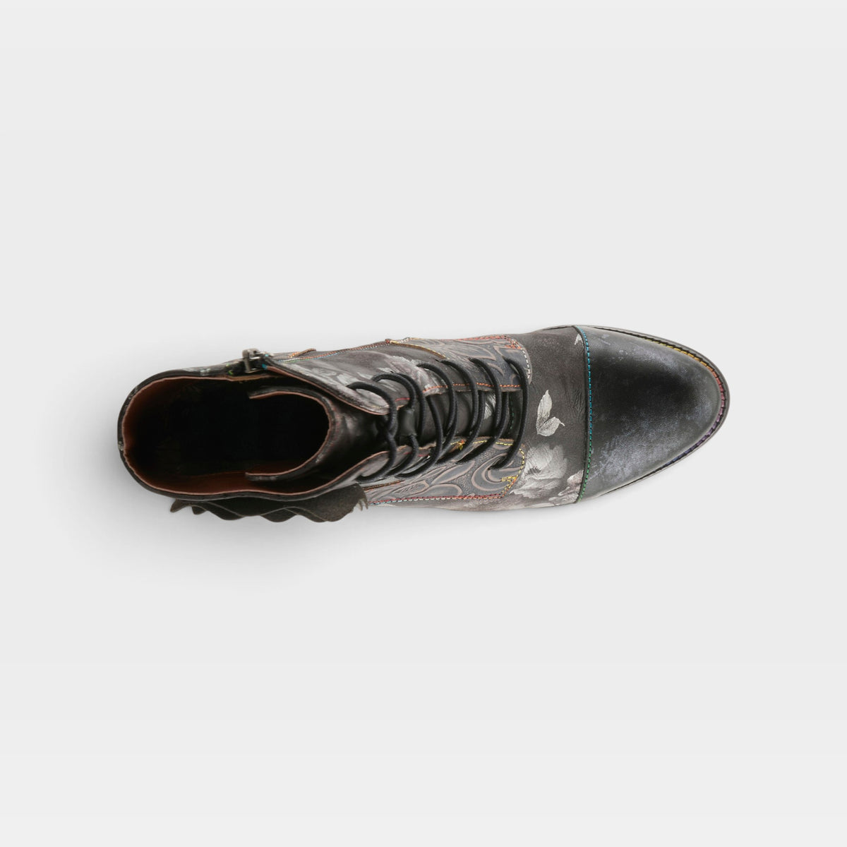 L'Artiste Roselia-Stunin boots in Black Multi, top view