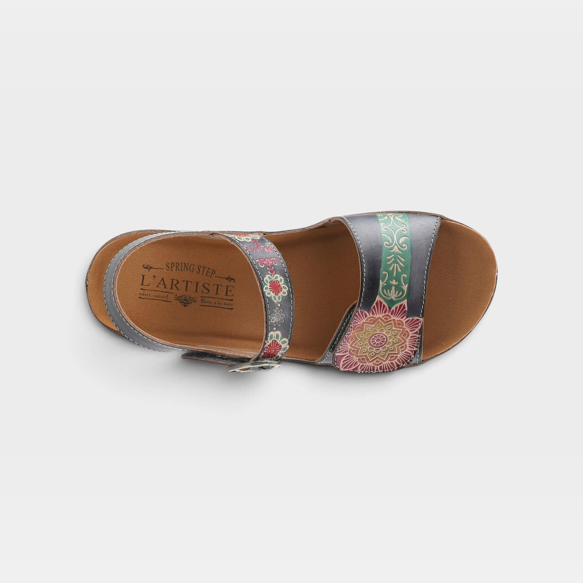 L'Artiste Roshni sandals in Blue Multi, top view