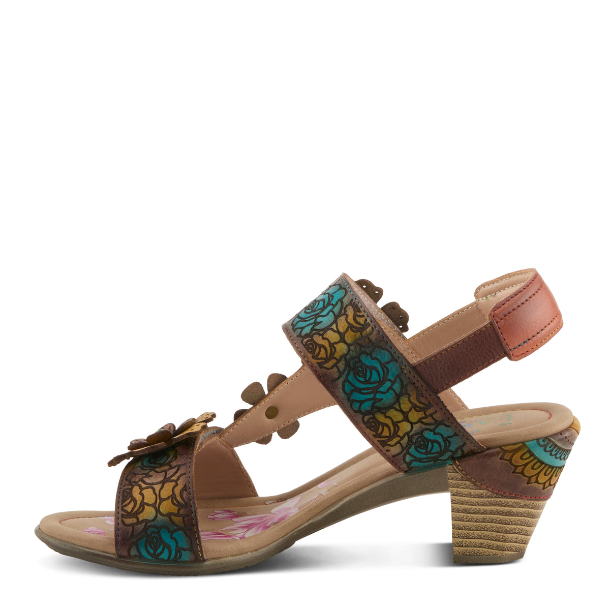 L'Artiste L'ARTISTE SALIRA SANDALS sandal in brown multi with handcrafted leather design