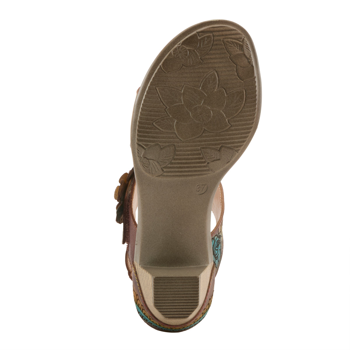 L'Artiste L'ARTISTE SALIRA SANDALS sandal in brown multi with handcrafted leather design