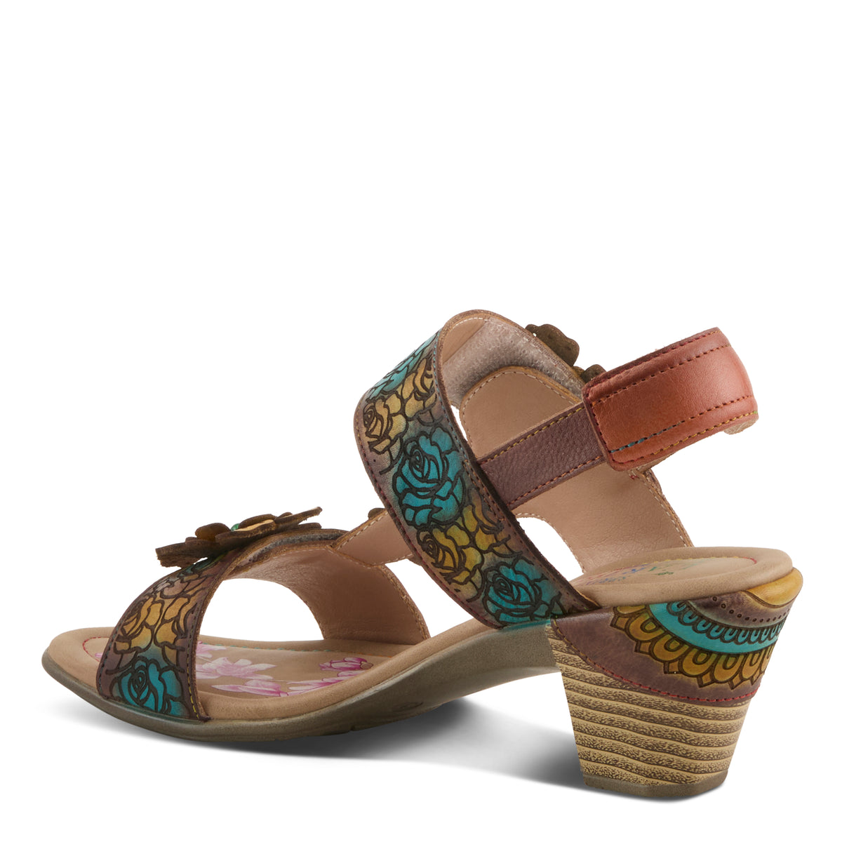 L'Artiste L'ARTISTE SALIRA SANDALS sandal in brown multi with handcrafted leather design