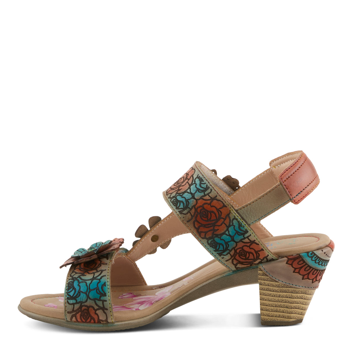 L'Artiste L'ARTISTE SALIRA SANDALS sandal in grey multi with handcrafted leather design