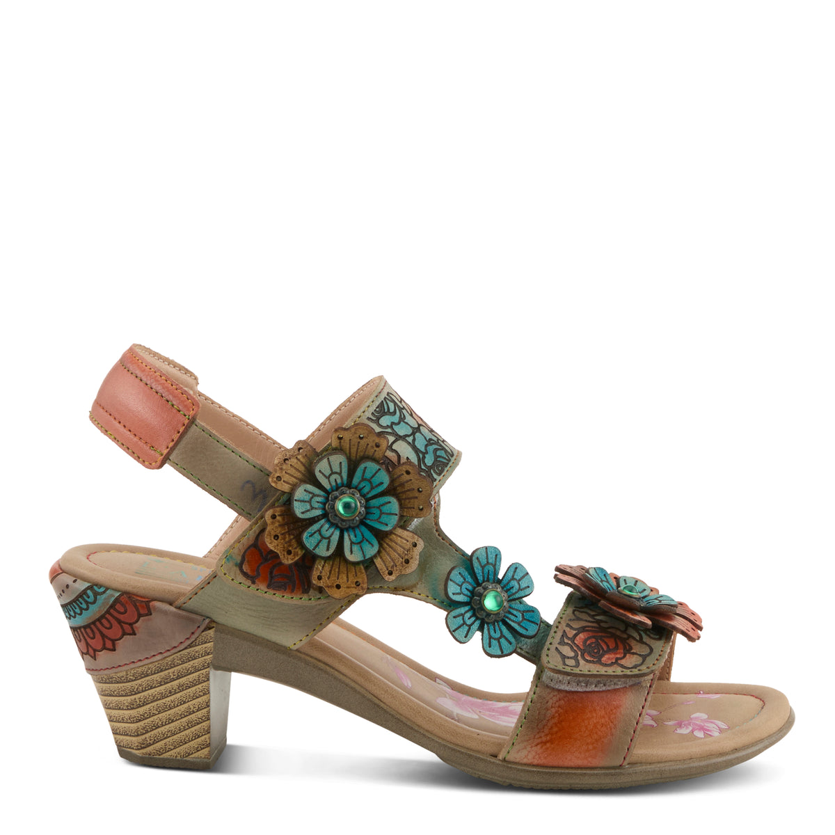 L'Artiste L'ARTISTE SALIRA SANDALS sandal in grey multi with handcrafted leather design