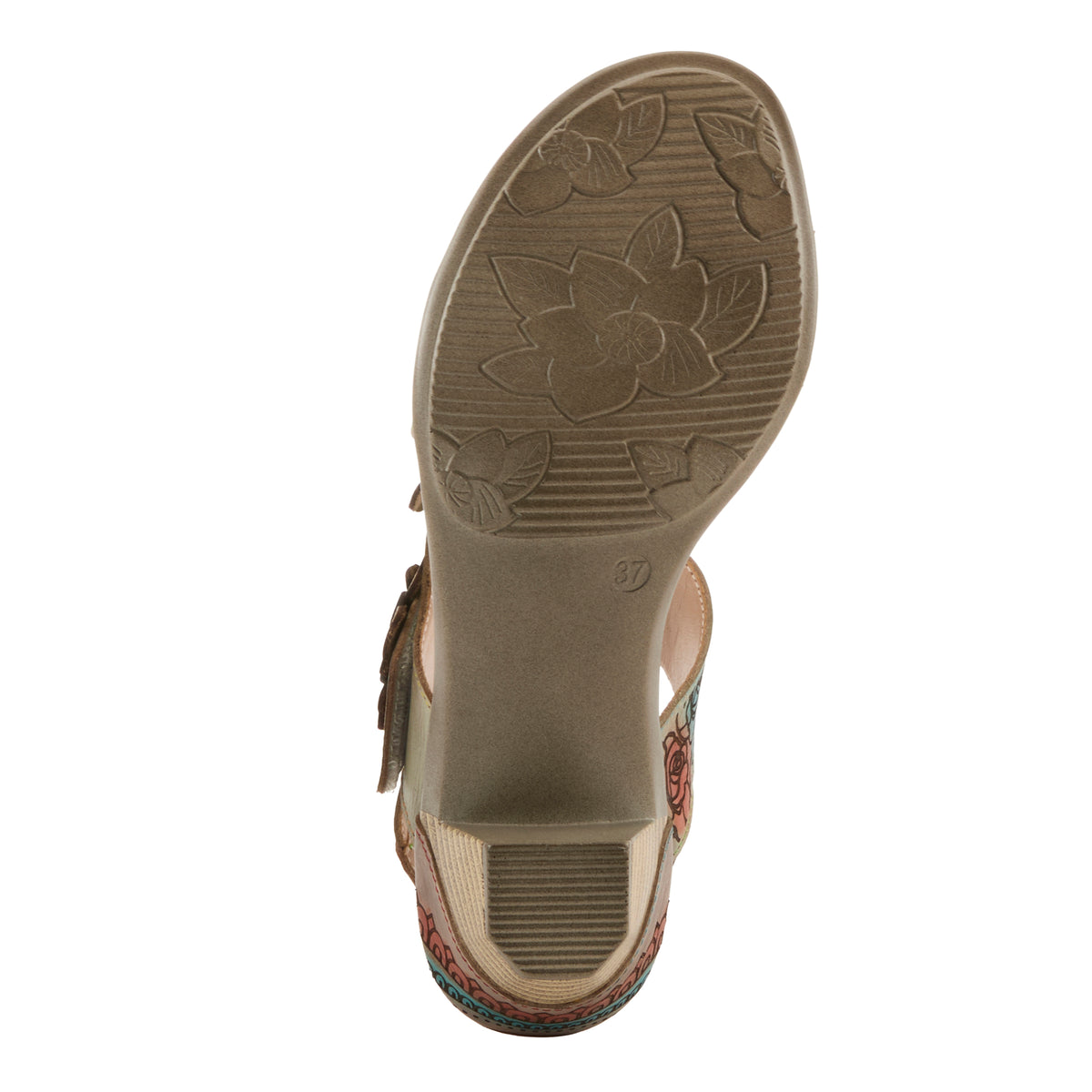 L'Artiste L'ARTISTE SALIRA SANDALS sandal in grey multi with handcrafted leather design