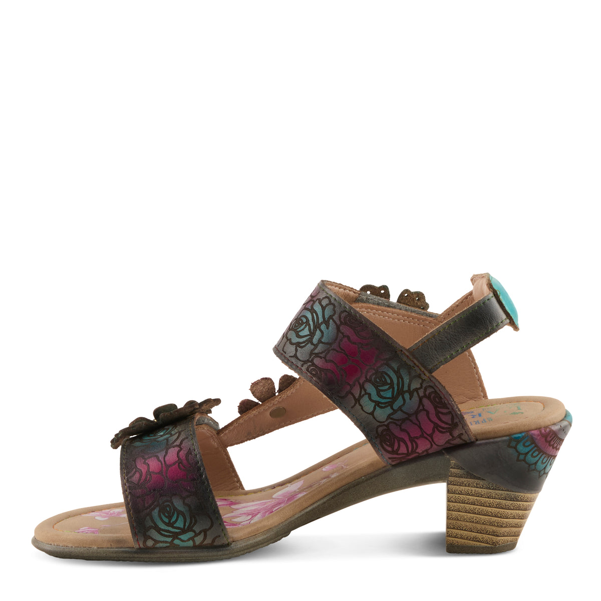 L'Artiste L'ARTISTE SALIRA SANDALS sandal in grey multi with handcrafted leather design