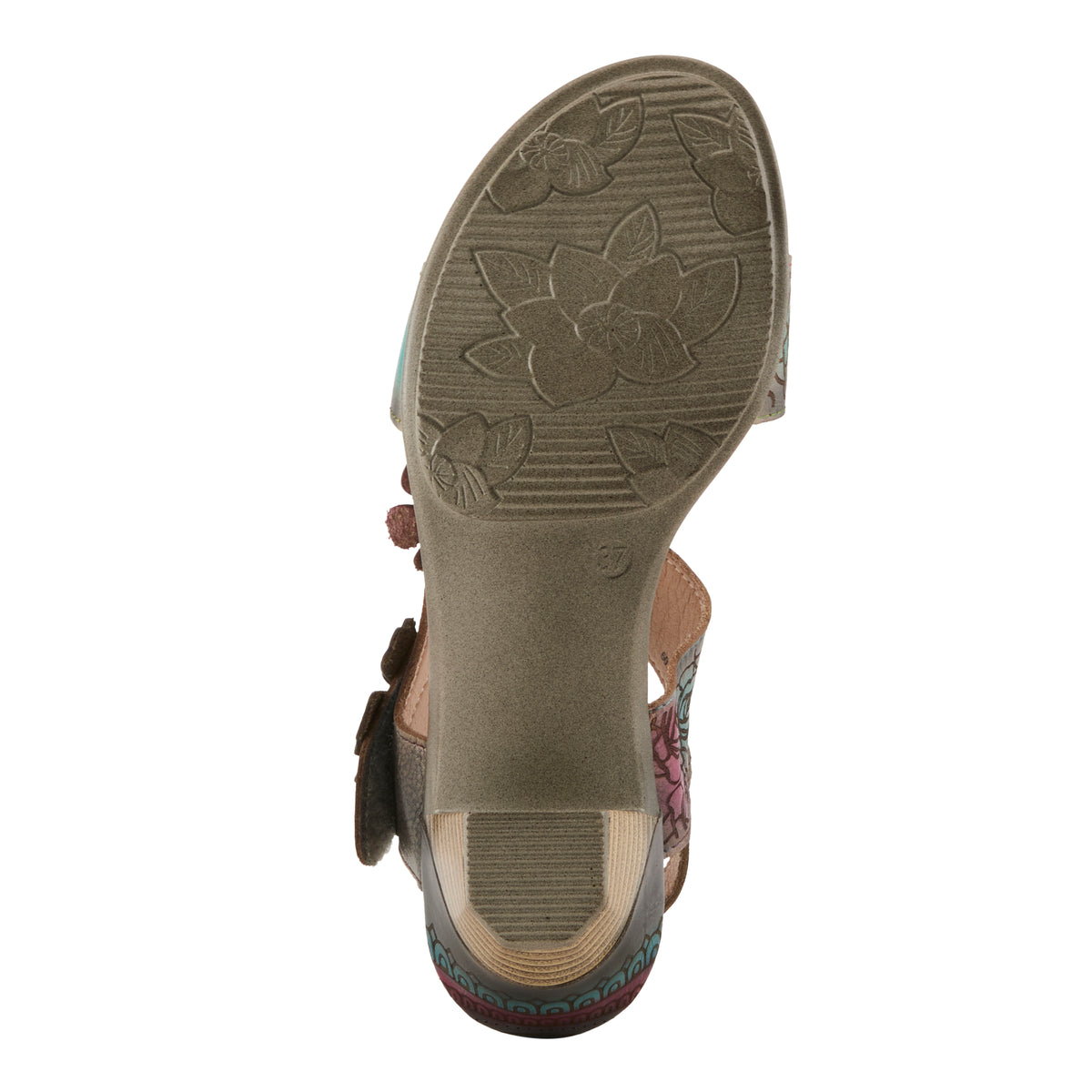 L'Artiste L'ARTISTE SALIRA SANDALS sandal in turquoise multi with handcrafted leather design
