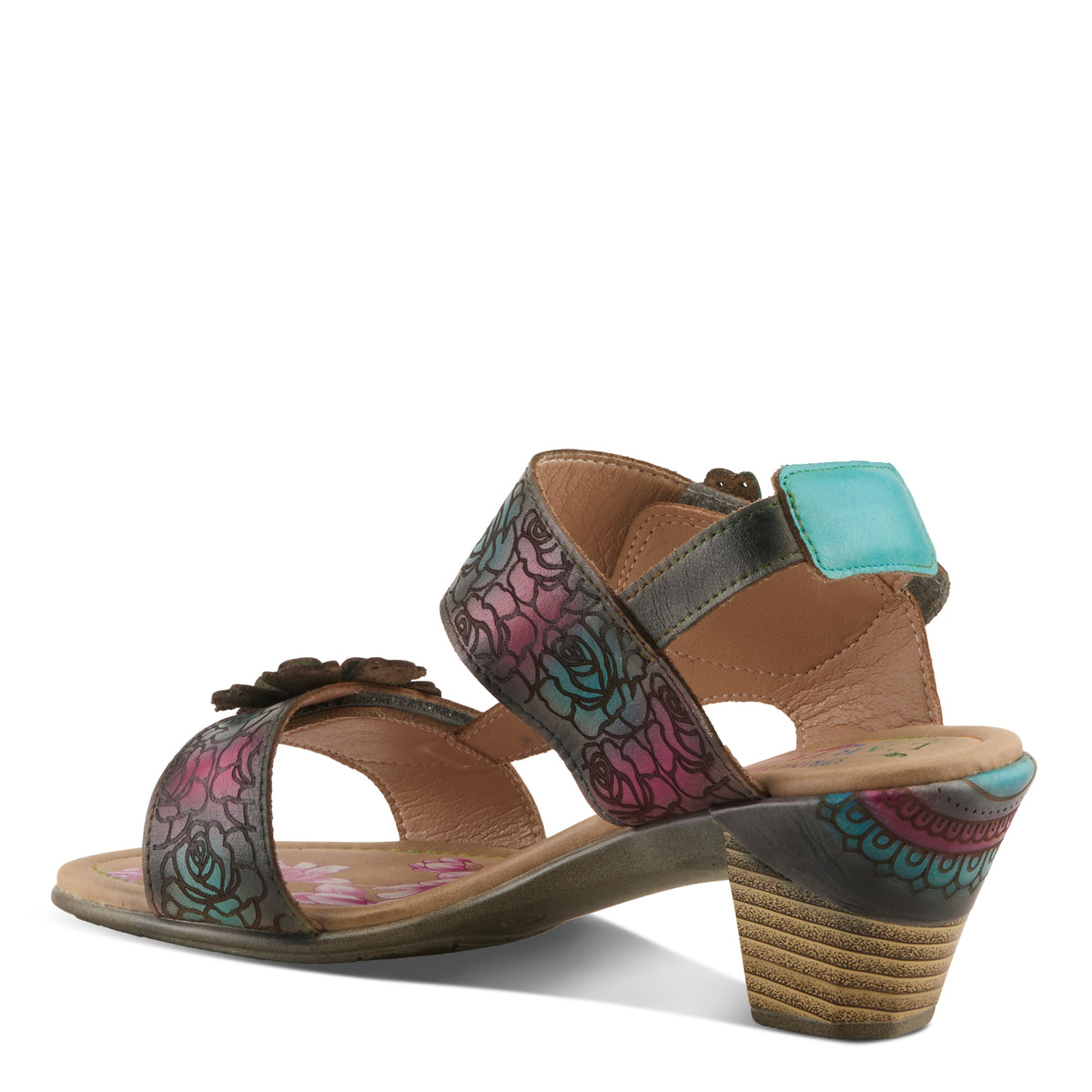 L'Artiste L'ARTISTE SALIRA SANDALS sandal in turquoise multi with handcrafted leather design