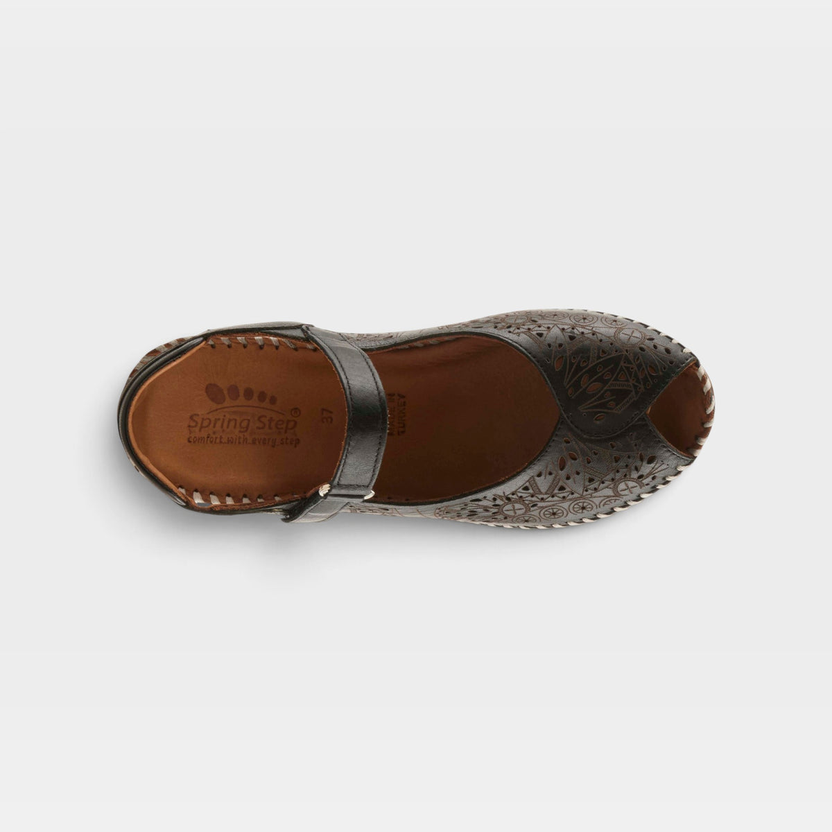 Spring Step Santonio Black Casual Sandal