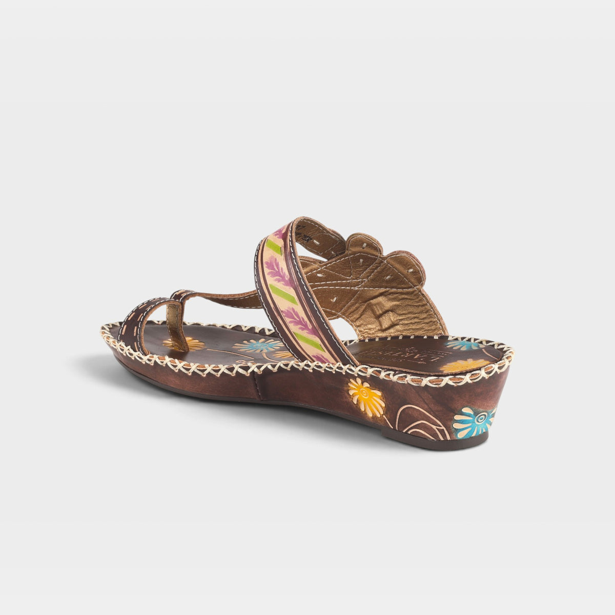 L'Artiste Santorini slide sandal in Brown, alternate angle view