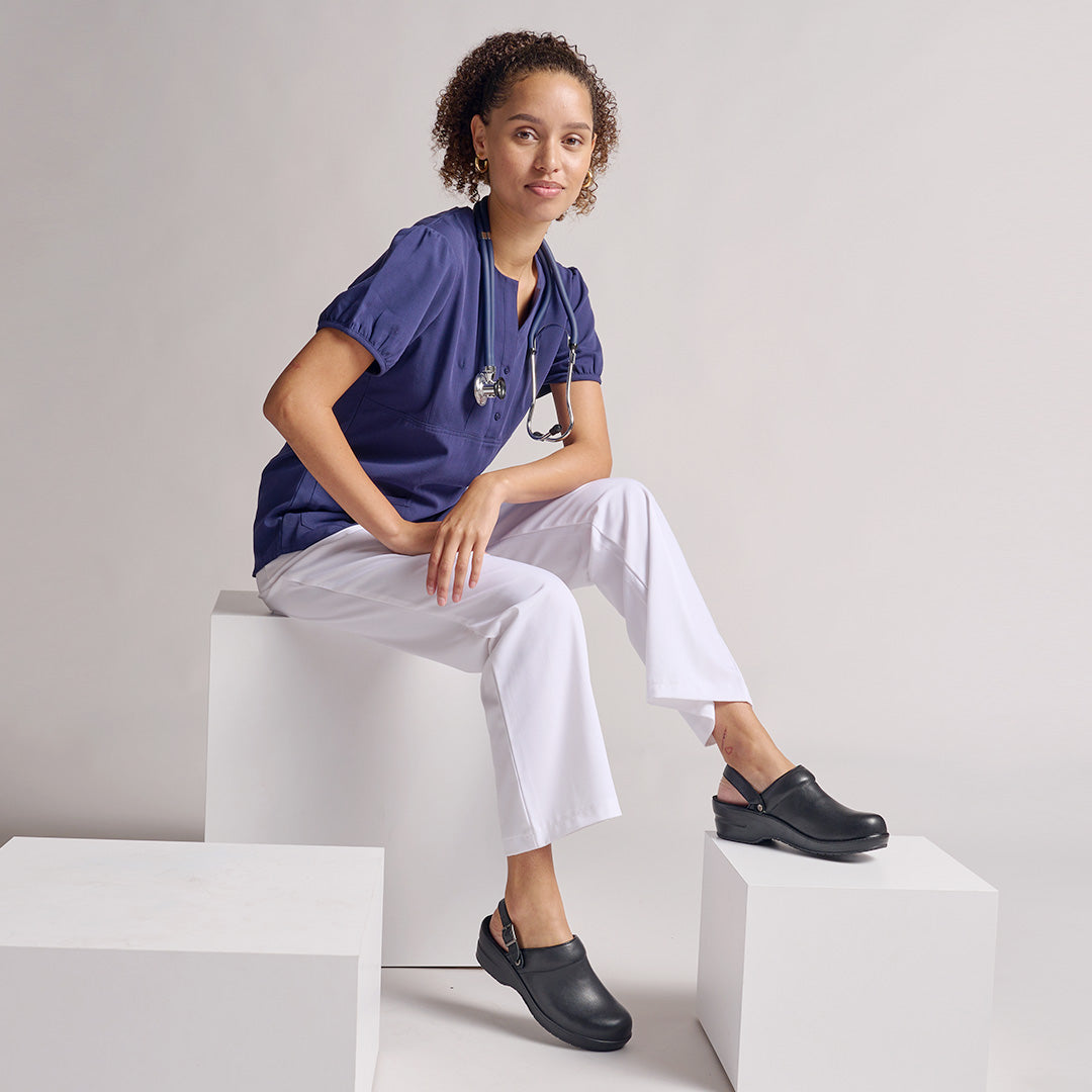 Spring Step Professional SPRING STEP PROFESSIONAL SELOG OPEN BACK CLOGS clog in black with comfortable work design