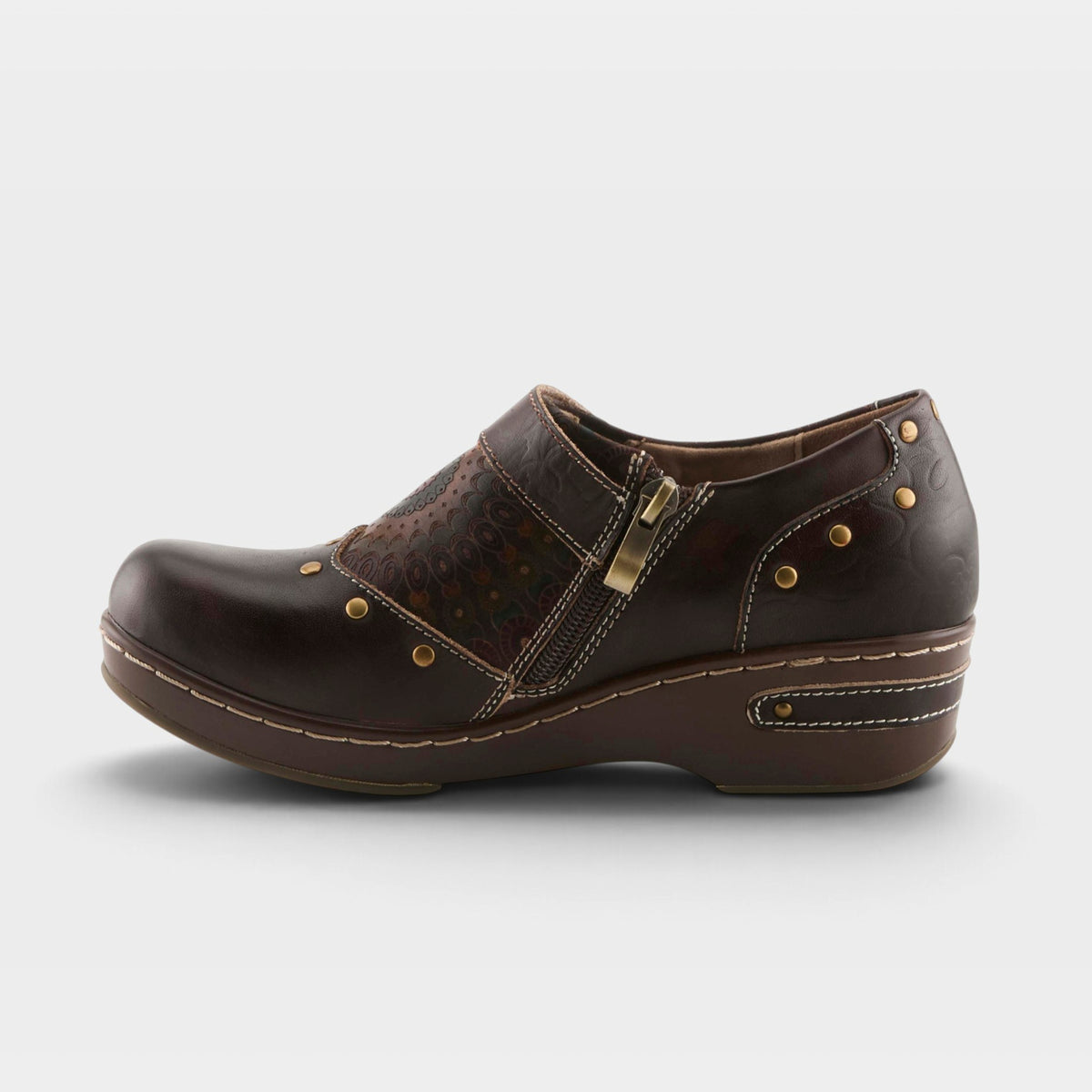 L'Artiste Shaded shoes in Dark Brown Multi, side view