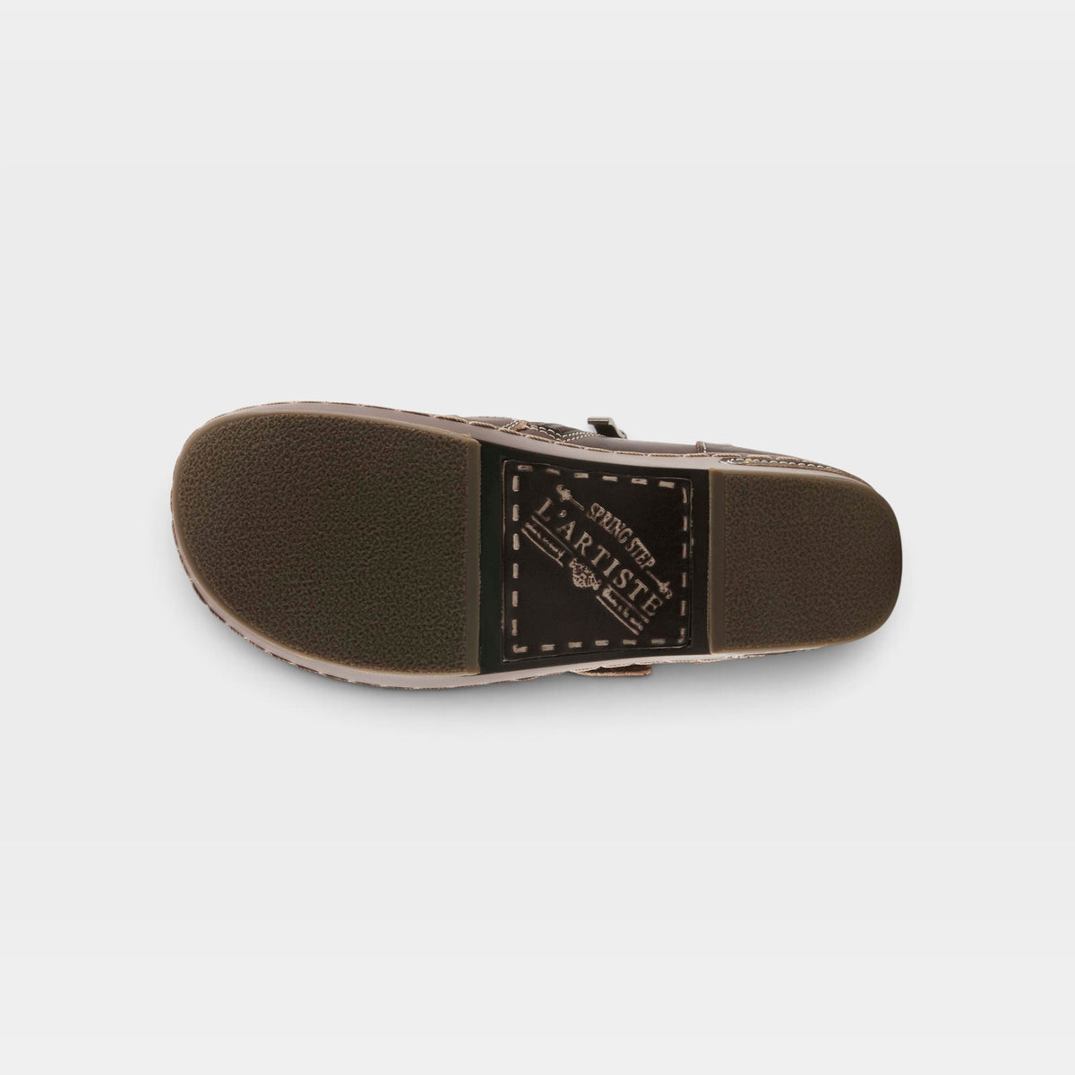 L'Artiste Shaded shoes in Dark Brown Multi, outsole view