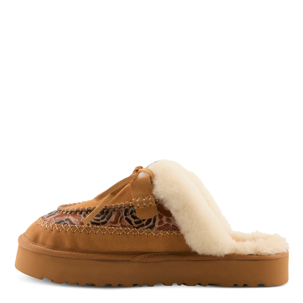 L'Artiste L'ARTISTE SLIDER CLOGS shoe in black multi suede with handcrafted leather design