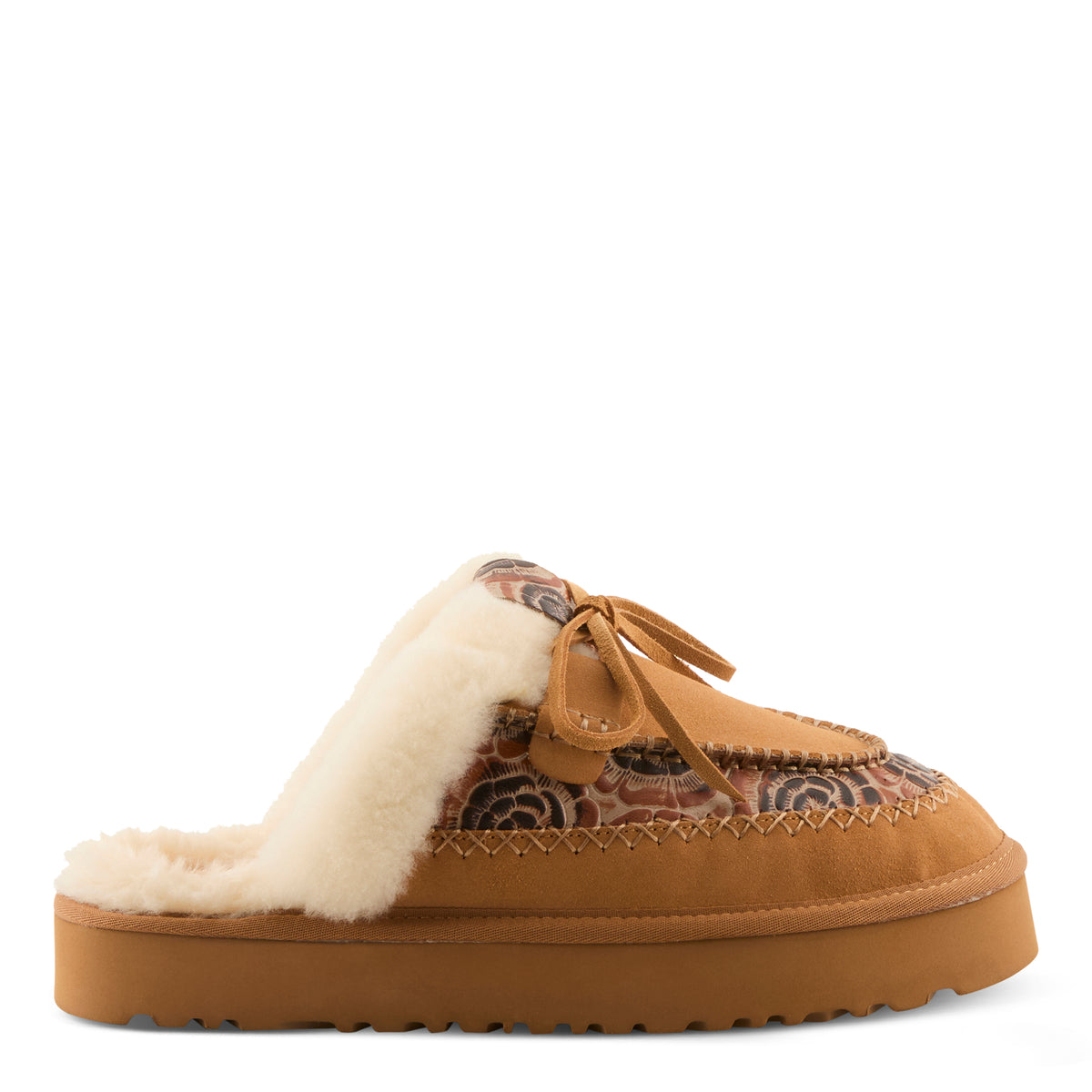L'Artiste L'ARTISTE SLIDER CLOGS shoe in black multi suede with handcrafted leather design