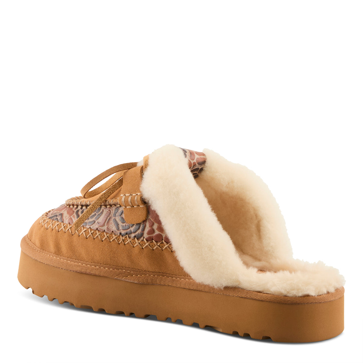 L'Artiste L'ARTISTE SLIDER CLOGS shoe in black multi suede with handcrafted leather design