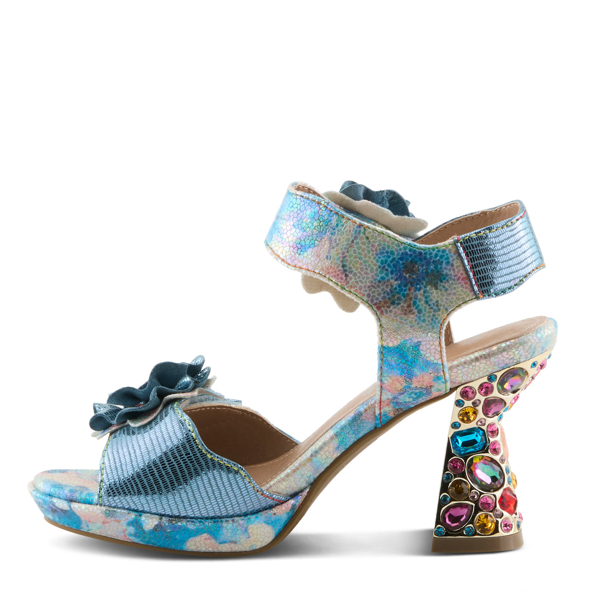 L'Artiste L'ARTISTE SMASHING SANDALS sandal in ice multi with handcrafted leather design