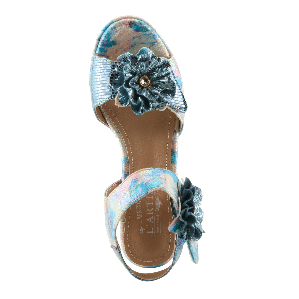 L'Artiste L'ARTISTE SMASHING SANDALS sandal in pink multi with handcrafted leather design
