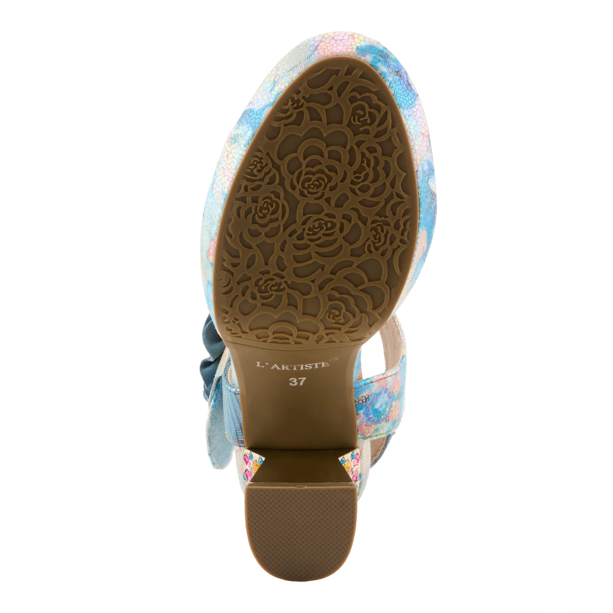 L'Artiste L'ARTISTE SMASHING SANDALS sandal in pink multi with handcrafted leather design