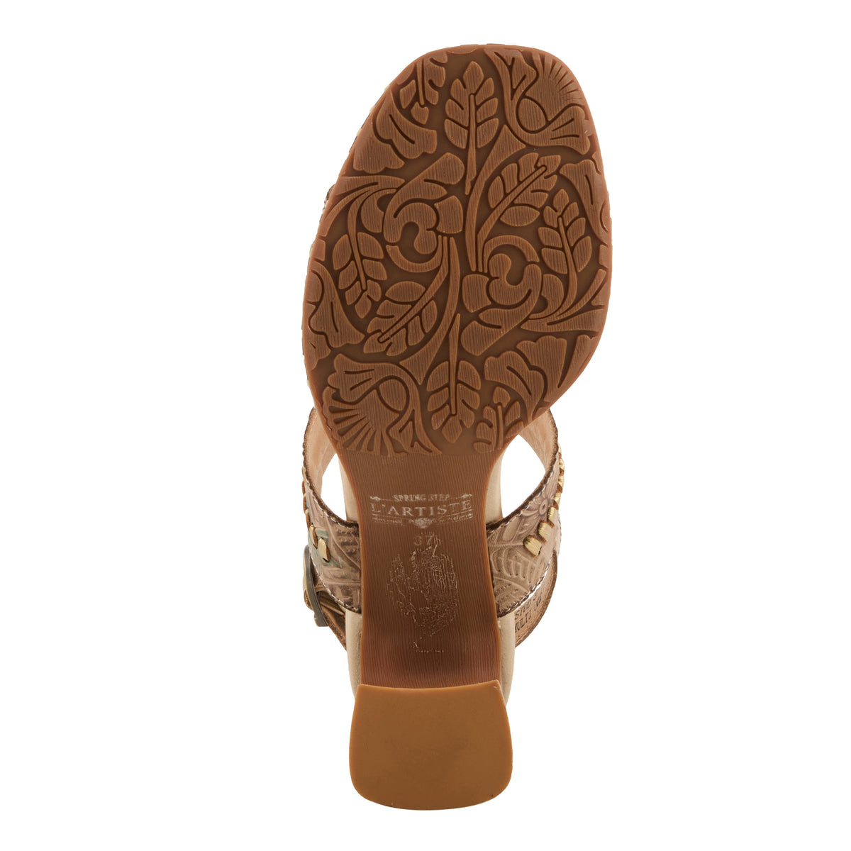 L'Artiste Starstud sandals in Beige Multi, outsole view
