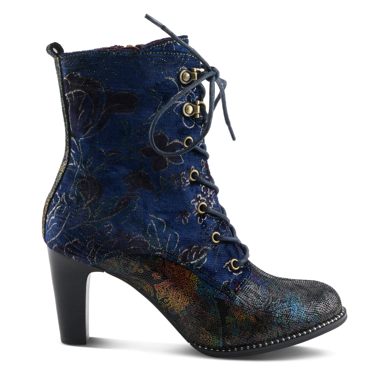 L'Artiste L'ARTISTE STELLAR BOOTS boot in blue multi with handcrafted leather design