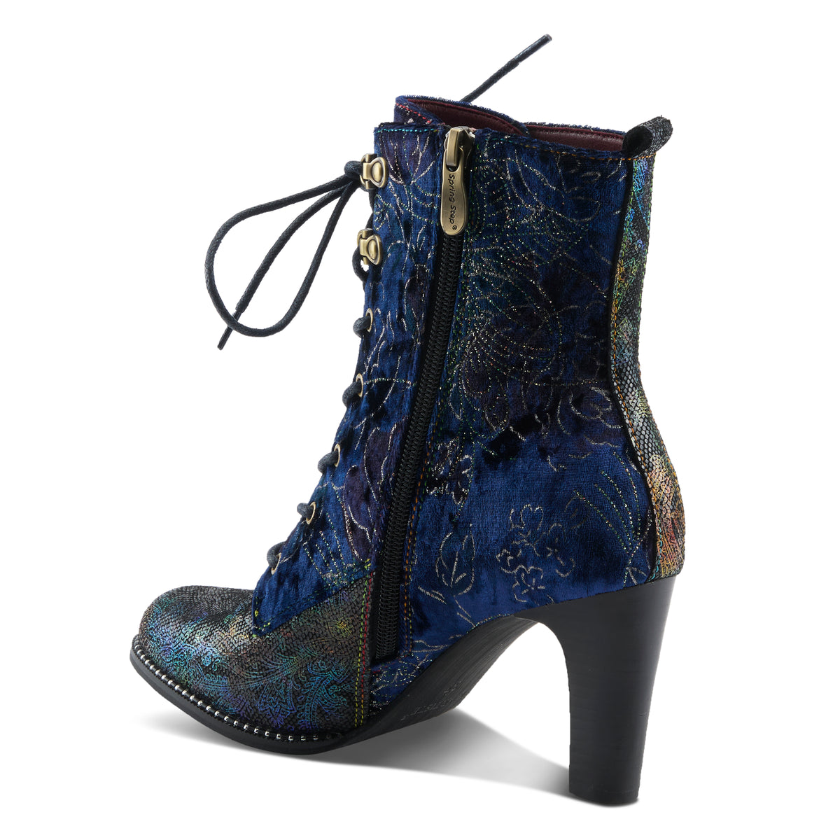 L'Artiste L'ARTISTE STELLAR BOOTS boot in blue multi with handcrafted leather design