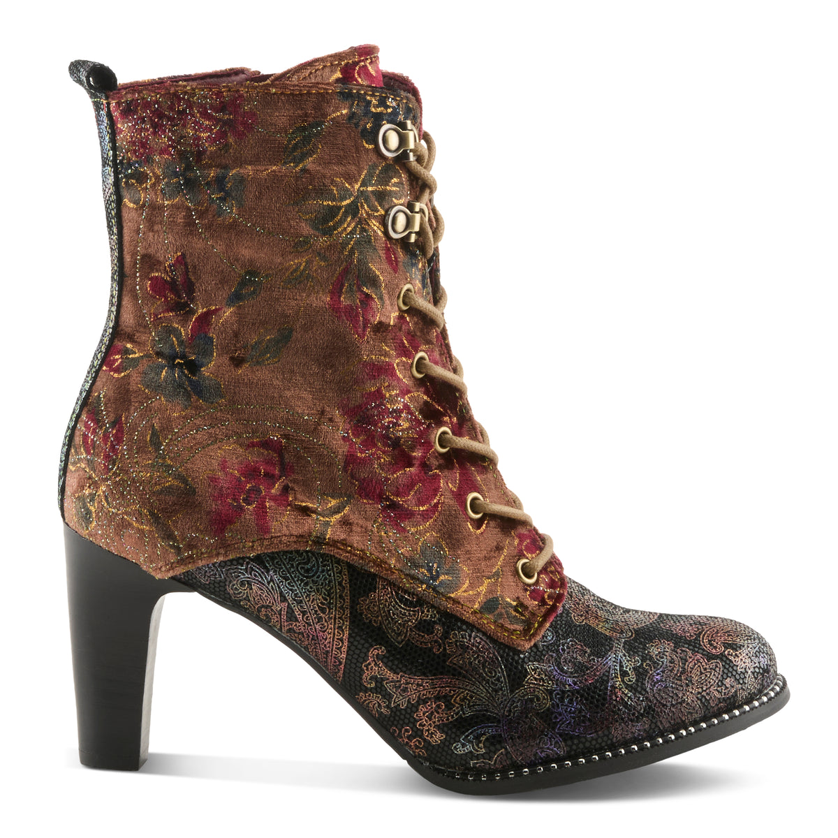 L'Artiste L'ARTISTE STELLAR BOOTS boot in brown multi with handcrafted leather design