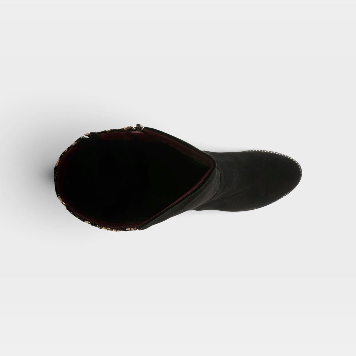 L'Artiste Sultana boots in Black Multi Suede, top view