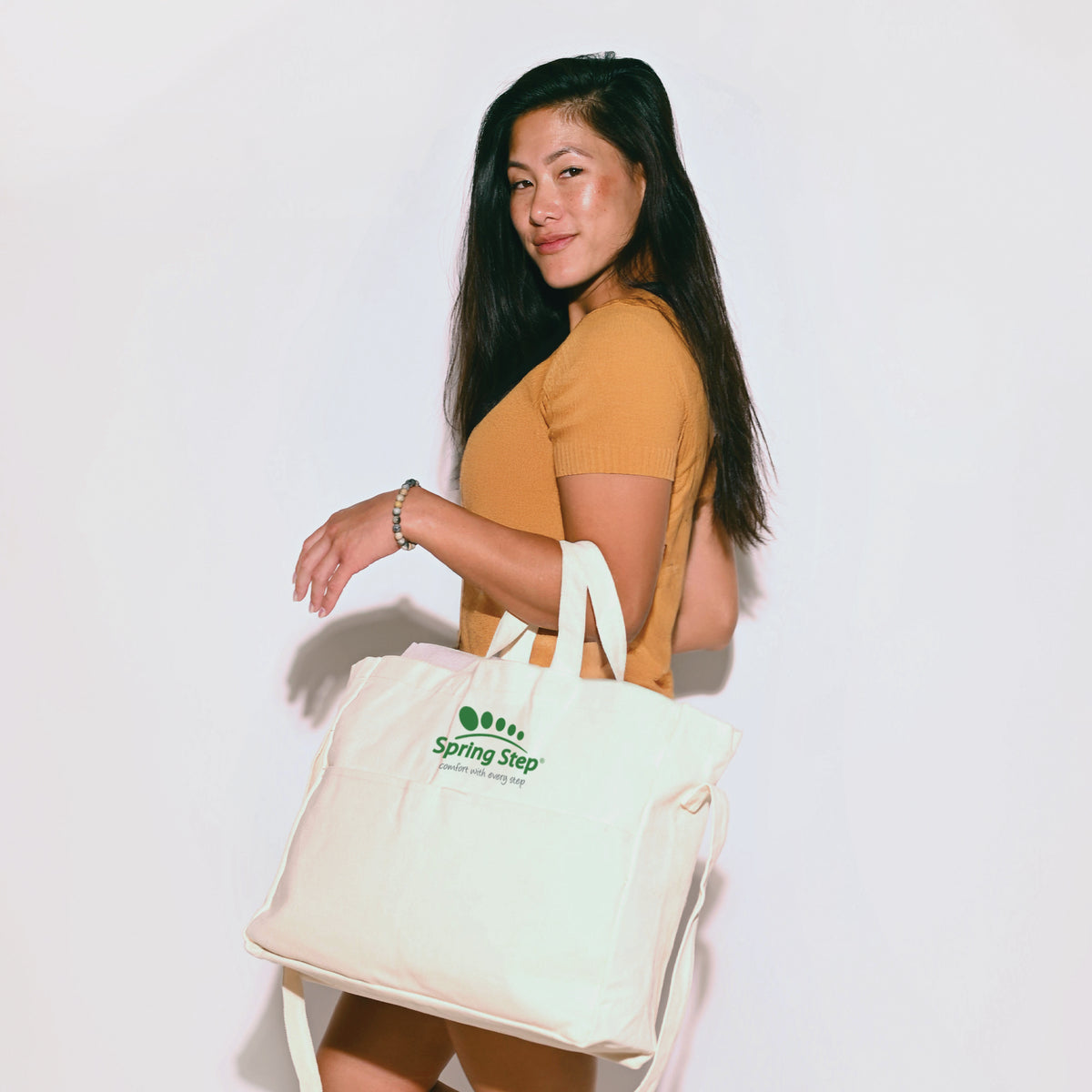 Spring Step SPRING STEP CANVAS BRANDED TOTE BAG shoe with comfortable everyday design