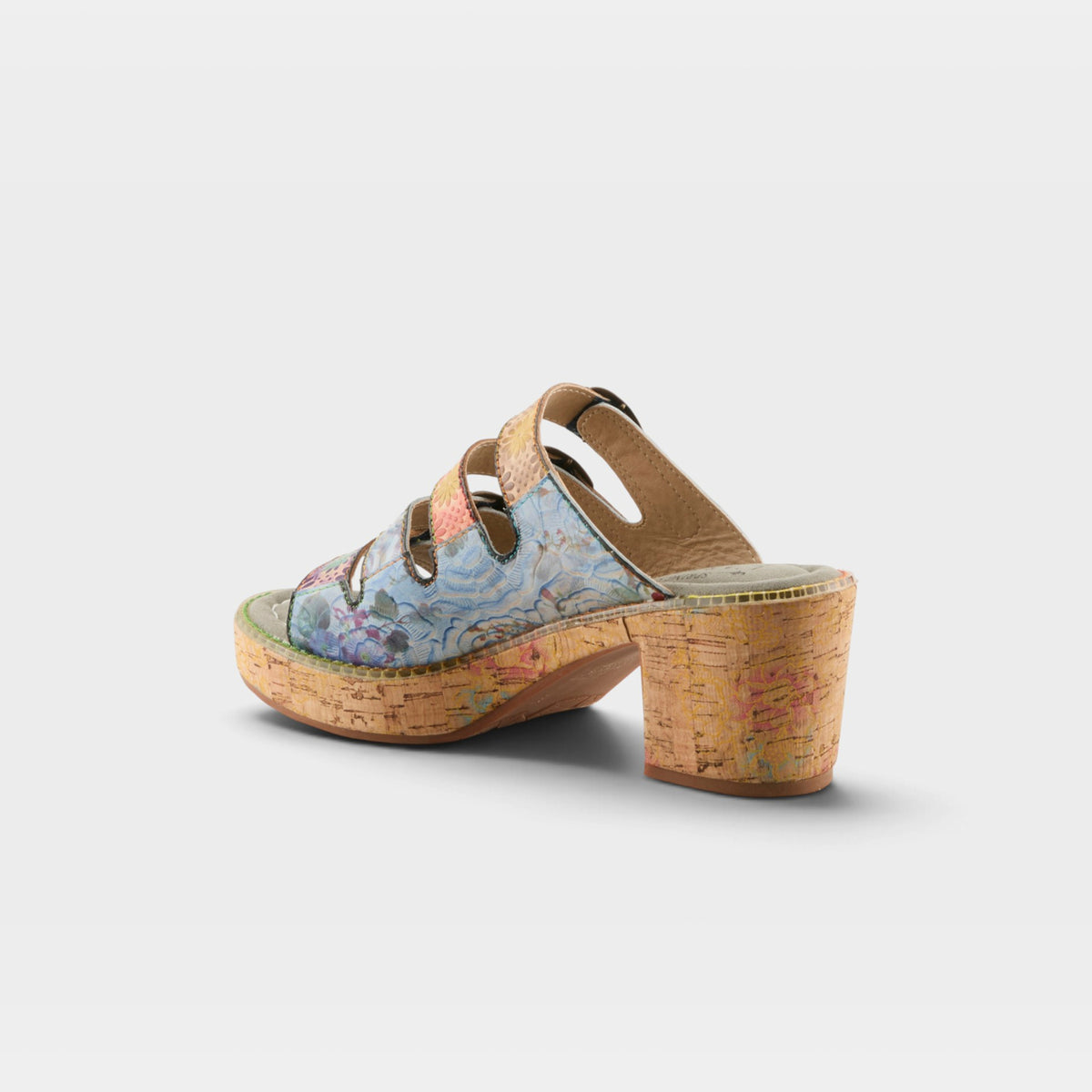 L'Artiste Teetimer sandals in Blue Multi, alternate angle view