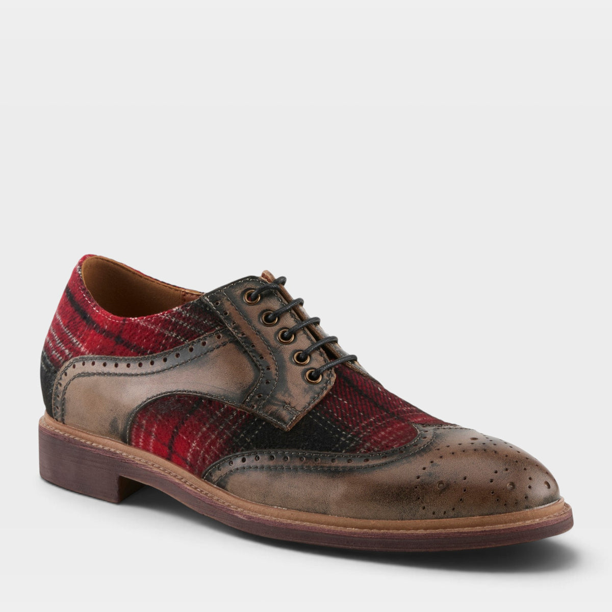 L'ARTISTE MEN THAVO-PLAID OXFORD SHOE-1