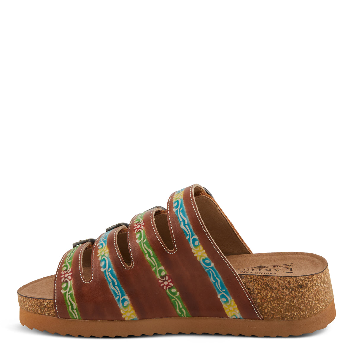 L'Artiste L'ARTISTE TOOCOOL SANDALS sandal in brown multi with handcrafted leather design