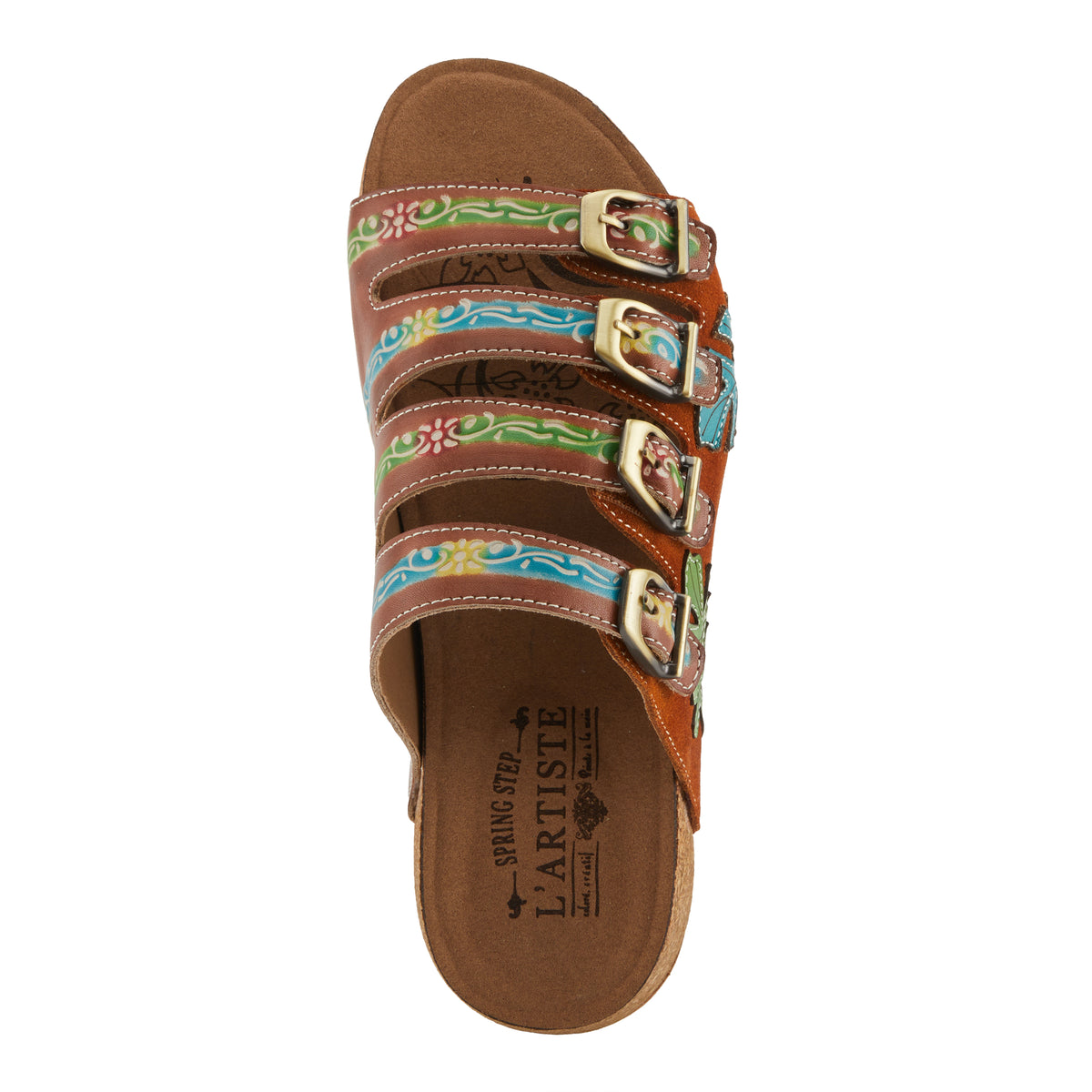 L'Artiste L'ARTISTE TOOCOOL SANDALS sandal in brown multi with handcrafted leather design