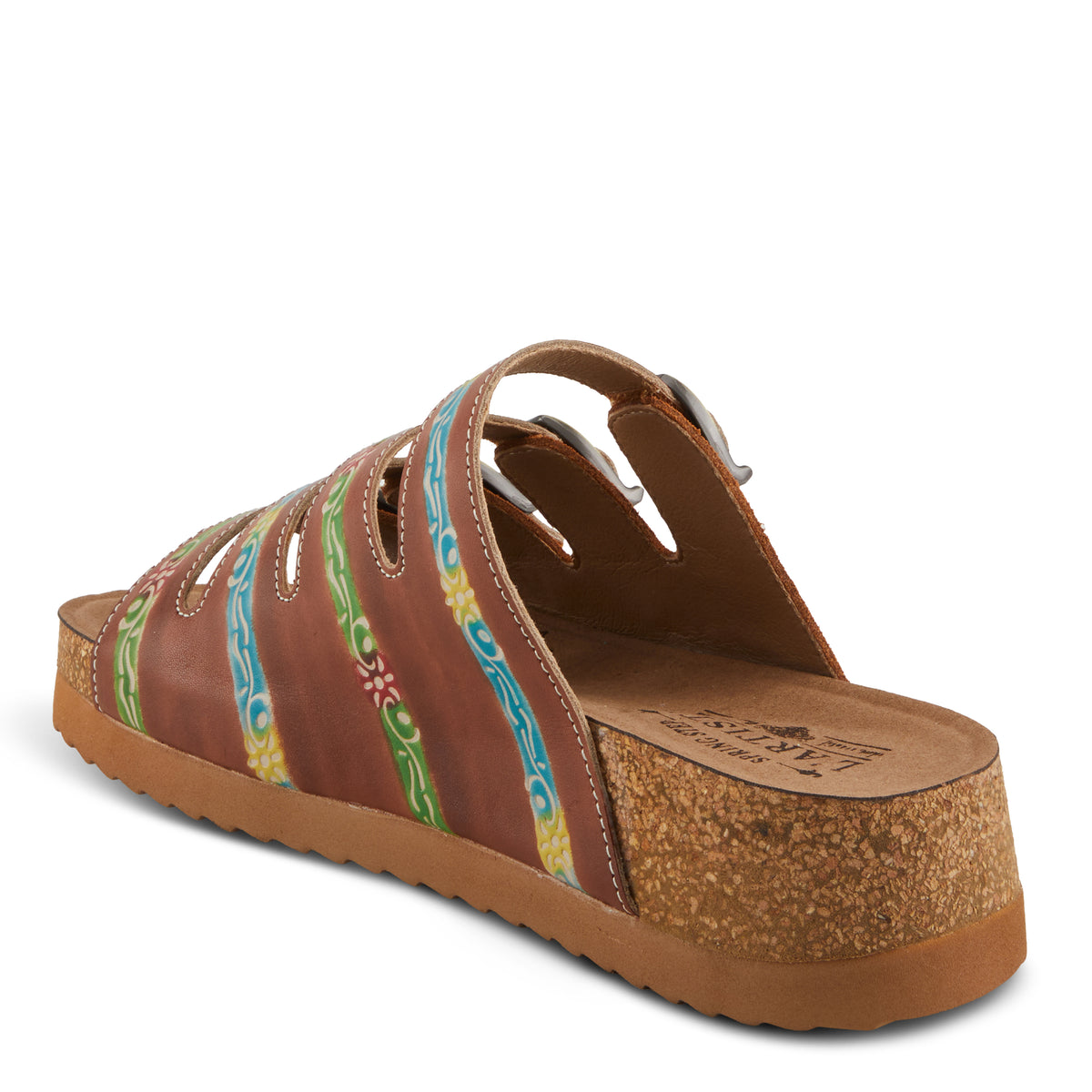 L'Artiste L'ARTISTE TOOCOOL SANDALS sandal in brown multi with handcrafted leather design